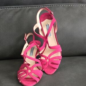 Prada Fuchsia Strappy Heels